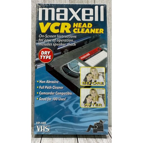 Maxill Line Cleaner Maxell | Media | Vintage Maxell Vcr Head Cleaner Vp0 Dry Type New ...